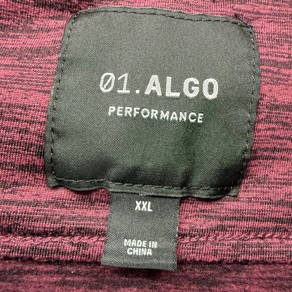 01.ALGOMax Lightweight 1/4 Zip Performance Long Sleeve XXL Burgandy Athletic - Picture 7 of 11